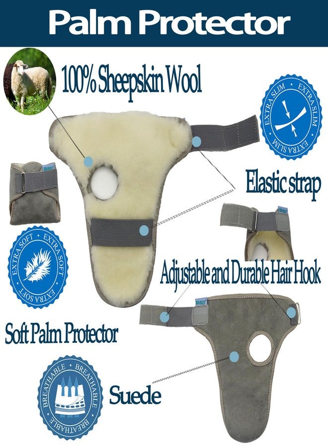 BIVIKEY 1 Pcs Supe Soft Australia Sheepskin Palm Protector Left Hand Glove Comfortable Palm Pad | for Ideal for the Elderly MS, Strokes, Hand Contractures & More Unisex Light Gray - Image 3