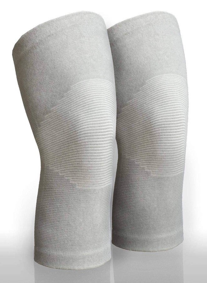 serveuttam(1 pair Knee Sleeve, Compression Fit Support -for Joint Pain and Arthritis Relief, Improved Circulation Compression - Wear Anywhere (White) - Image 1