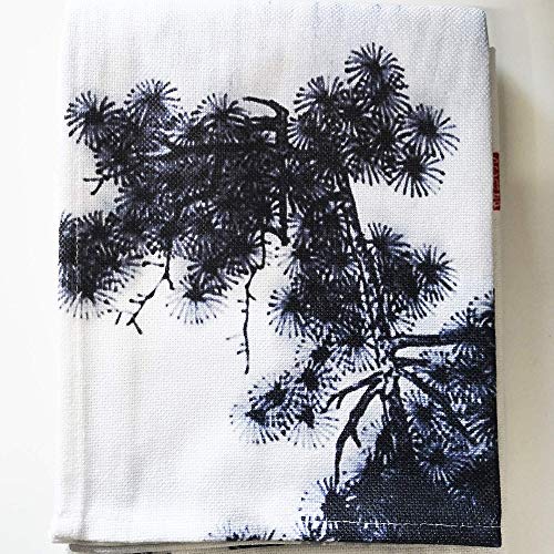 Ofat Home Chinese Ink Landscape Noren Curtain 33.5" W x 59" L, Mountain & Plum Blossom Oriental Painting Hanging Curtain for Doorway, Zen Style Fabric Home Decor - Image 2