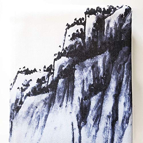 Ofat Home Chinese Ink Landscape Noren Curtain 33.5" W x 59" L, Mountain & Plum Blossom Oriental Painting Hanging Curtain for Doorway, Zen Style Fabric Home Decor - Image 3