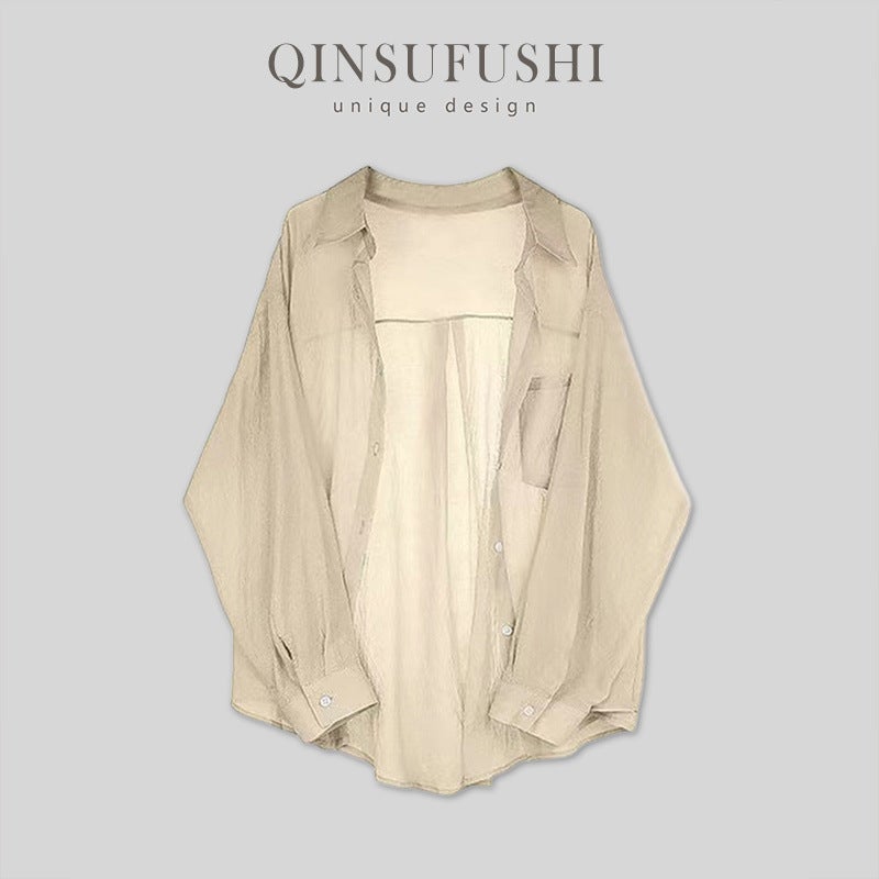 Autumn 2024 Plus Size Faux Layered Shirt  Skirt Set for Women apricot coat [single piece]]