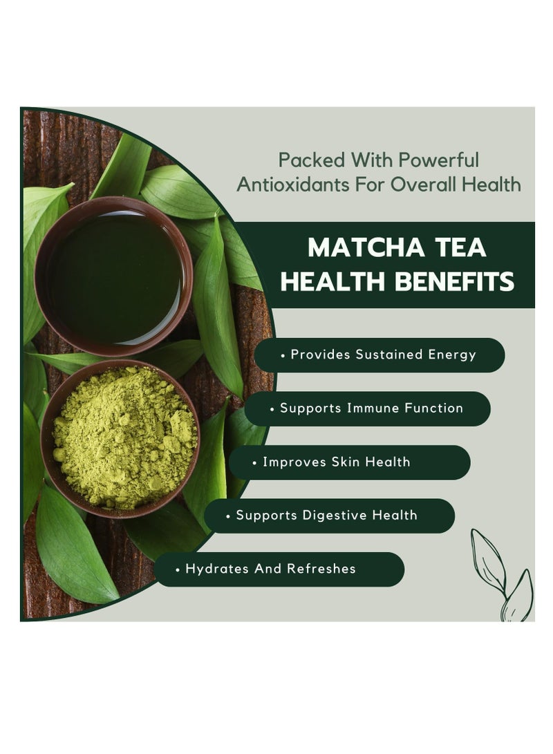 بليس اوف ايرث مسحوق الماتشا الياباني، شاي الماتشا الأخضر الياباني الفاخر المطحون على الحجر، غني بمضادات الأكسدة، مثالي للخبز والمشروبات، 50 جرامًا - Image 3