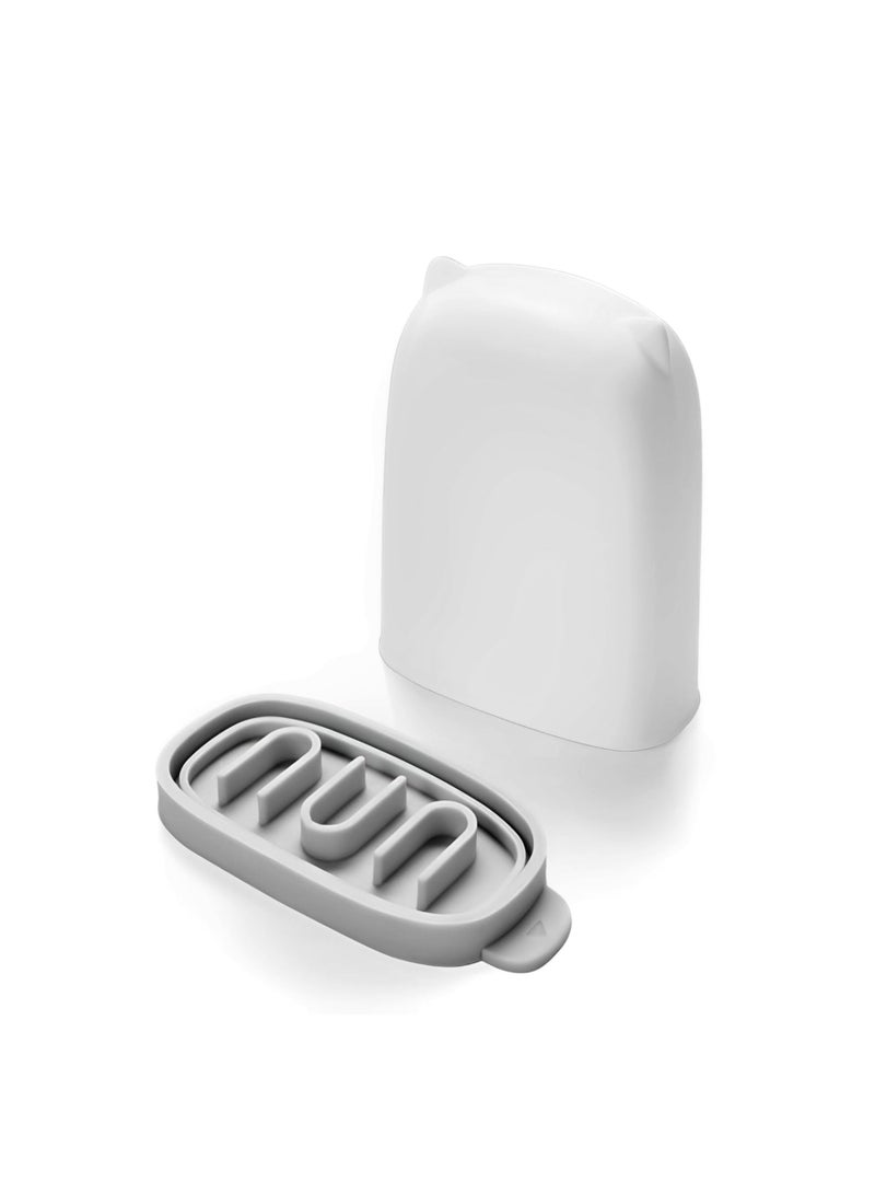 SYOSI 2PCS Portable Soap Holders with Silicone Lid, White ABS Plastic Travel Soap Holder Leak Proof Soap Box Soap Storage for Gym, Camping, Hiking, Vacation, Staying in a Hotel, or Traveling - Image 1