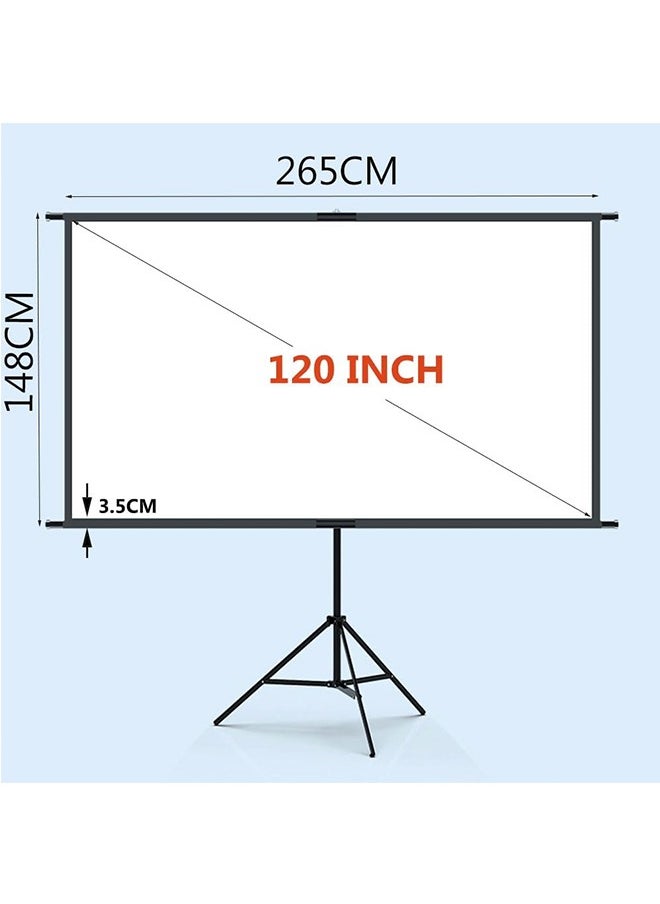 JCB CHIC Projector Screen and Stand, 16:9 4K HD Projector Screen Outdoor 120 inch Portable Projector Screen with Stand, Easy Setup, Wrinkle-Free, Outdoor Projector Screen for Backyard, Camping, Living Room(266 × 148cm)  - Image 2