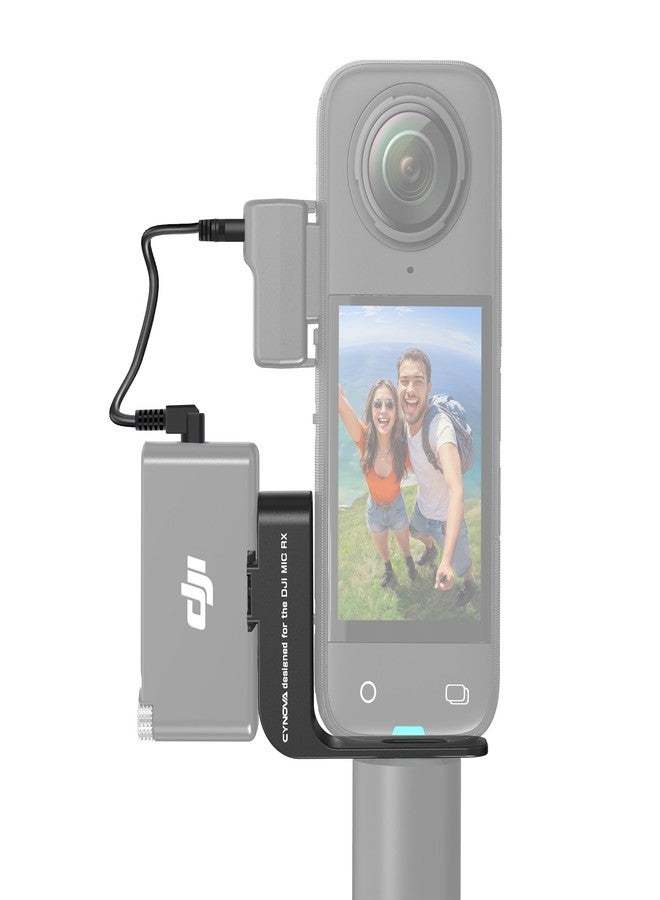CYNOVA Mount For Insta360 X4 Accessories, Camera Insta 360 X4 Cold Shoe Compatible With Insta360 X4 / X3 For DJI Mic 2 Microphone Holder(With 3.5Mm Audio Cable) - Image 1