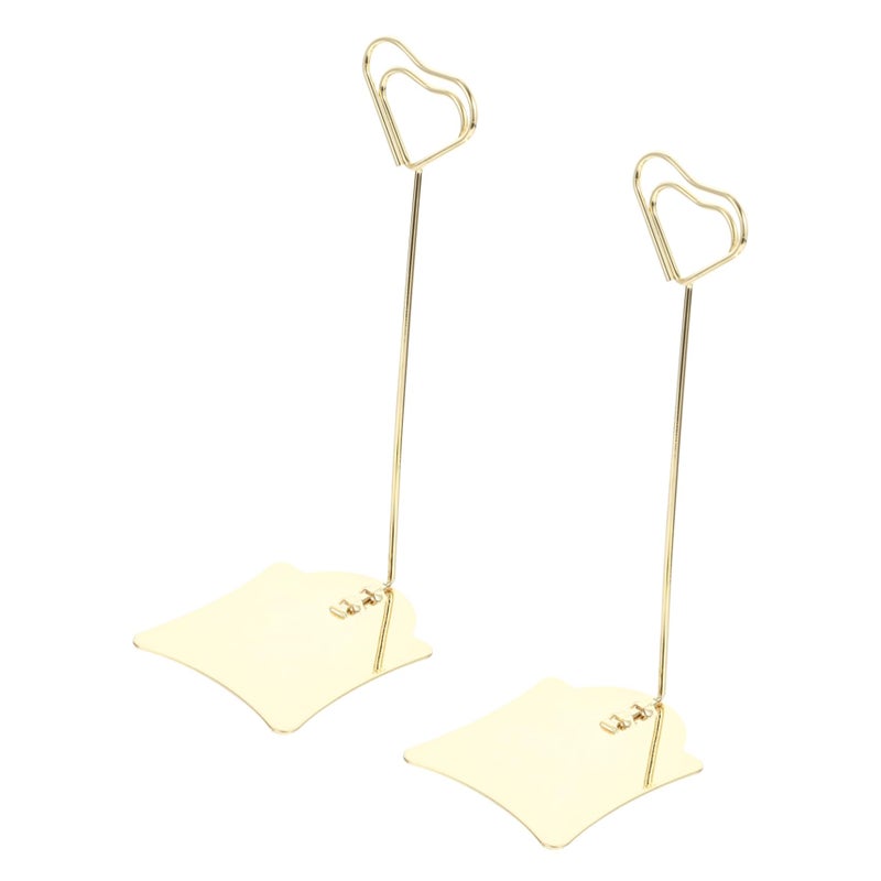 2Pcs Stainless Steel Menu Holders Simple Design for Wedding Birthday Party Table Numbers - Image 2