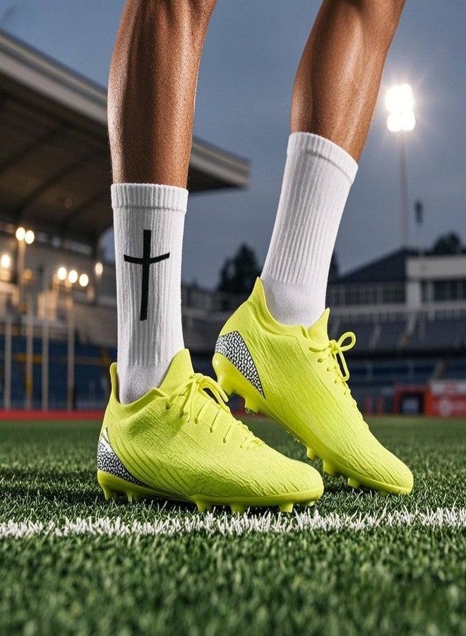 Meudid 6 Pairs Cross Grip Soccer Socks for US 6-13 - Anti-Slip Christian Socks with Bible Verse, Jesus Sports Sock for Football Training - Image 3