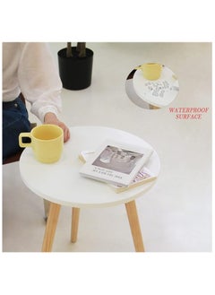 woodx A round side table from Woodx a small and modern table perfect for the living room bedroom office and small spaces Color White  - Image 3