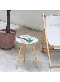 woodx A round side table from Woodx a small and modern table perfect for the living room bedroom office and small spaces Color White  - Image 4
