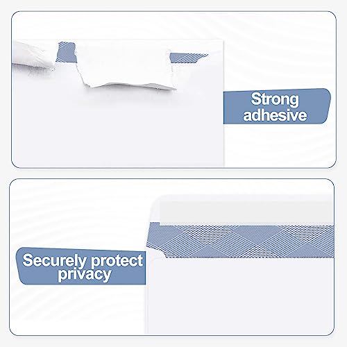 PANDRI 500#8 Self Seal Business Envelopes, PANDRI No.8 Double Window Design for Business and Quickbooks Check(invoice not fit), Documents Secure Mailing - Number 8 Size 3 5/8 X 8 11/16-24LB - Image 3