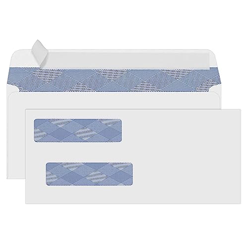 PANDRI 500#8 Self Seal Business Envelopes, PANDRI No.8 Double Window Design for Business and Quickbooks Check(invoice not fit), Documents Secure Mailing - Number 8 Size 3 5/8 X 8 11/16-24LB - Image 1