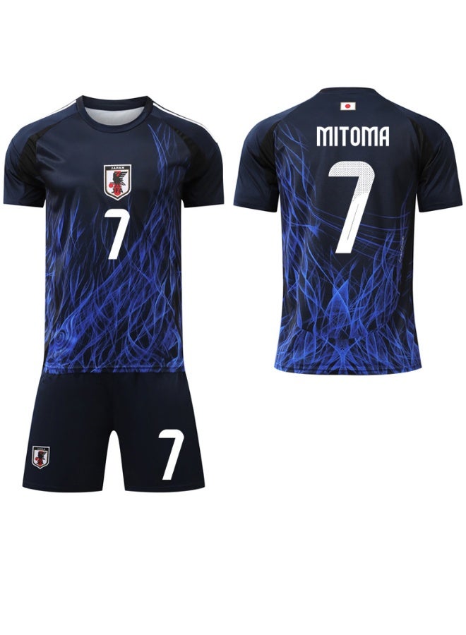 Japanese football jerseys and shorts sets, breathable and quick-drying sports uniforms, football team jerseys, men's and women's youth teams, multiple sizes and colors, for training, matches and street wear - Image 1