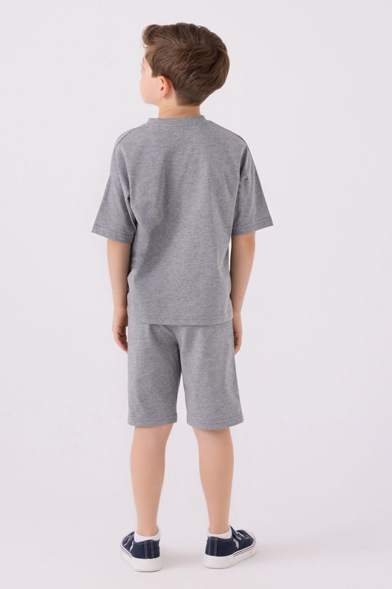U.S. Polo Assn. Boys Gray Melange Bermuda Set  - Image 5