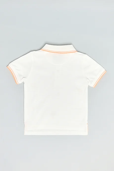 R&B Embroidered Polo T-Shirt with Short Sleeves