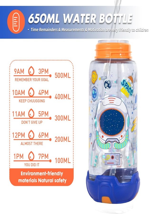 YOYTOO Kids Water Bottle with Straw/Lanyard for School Kids Girls Boys, 22oz BPA Free Child Drinking Water Bottle One-Click-Open Leak-Proof Locking Flip Lid for School Sport Travel - Image 5