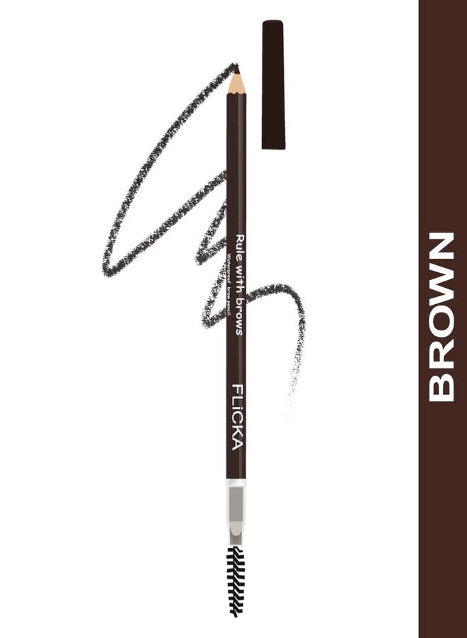 FLiCKA Rule With Brows Eyebrow Pencil, With Spoolie, Long-lasting and Natural-looking Results, Define & Blend Brow Pencil, Brown, 1.2g - Image 2