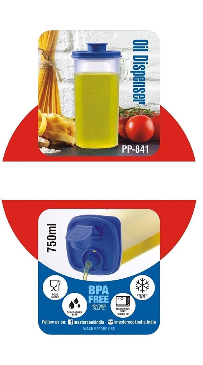 Bekner Plastic Oil Dispenser (750ml, Blue) - Pack of 2 - Image 2