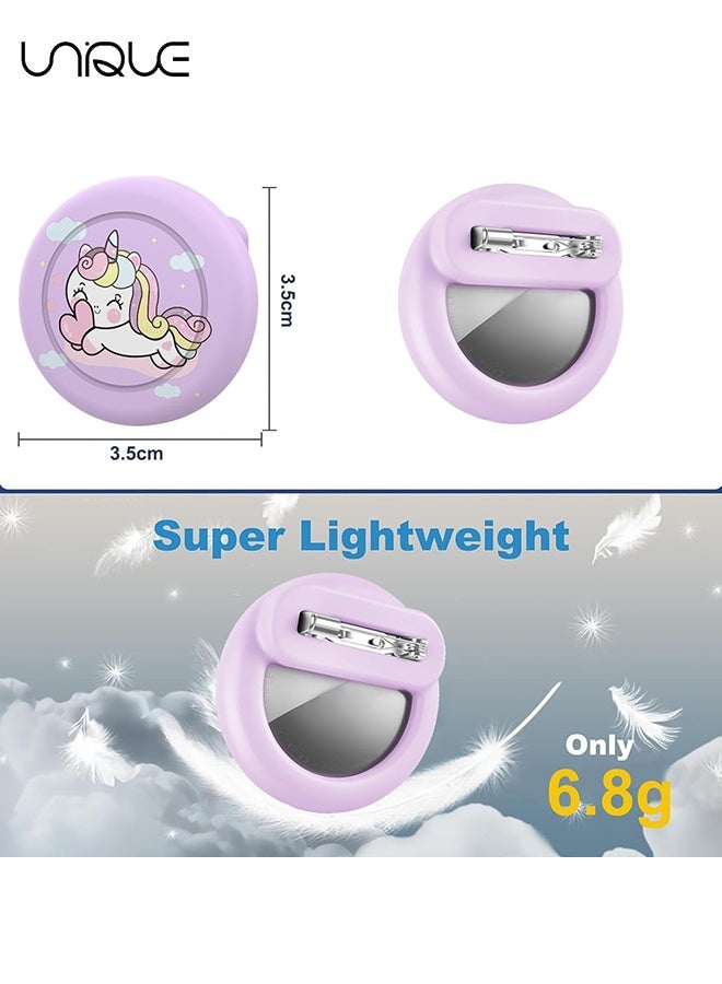 يونيك AirTag Brooch للأطفال - حامل بطاقات هوائية كرتونية لطيف مقاوم للماء للأطفال ، حامل سيليكون Airtag مع دبابيس بروش أمان ، للأطفال ، ، حقائب الظهر ، الملابس (يونيكورن) - Image 2