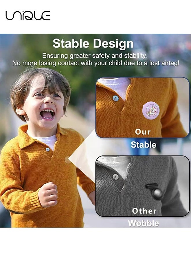 يونيك AirTag Brooch للأطفال - حامل بطاقات هوائية كرتونية لطيف مقاوم للماء للأطفال ، حامل سيليكون Airtag مع دبابيس بروش أمان ، للأطفال ، ، حقائب الظهر ، الملابس (يونيكورن) - Image 5