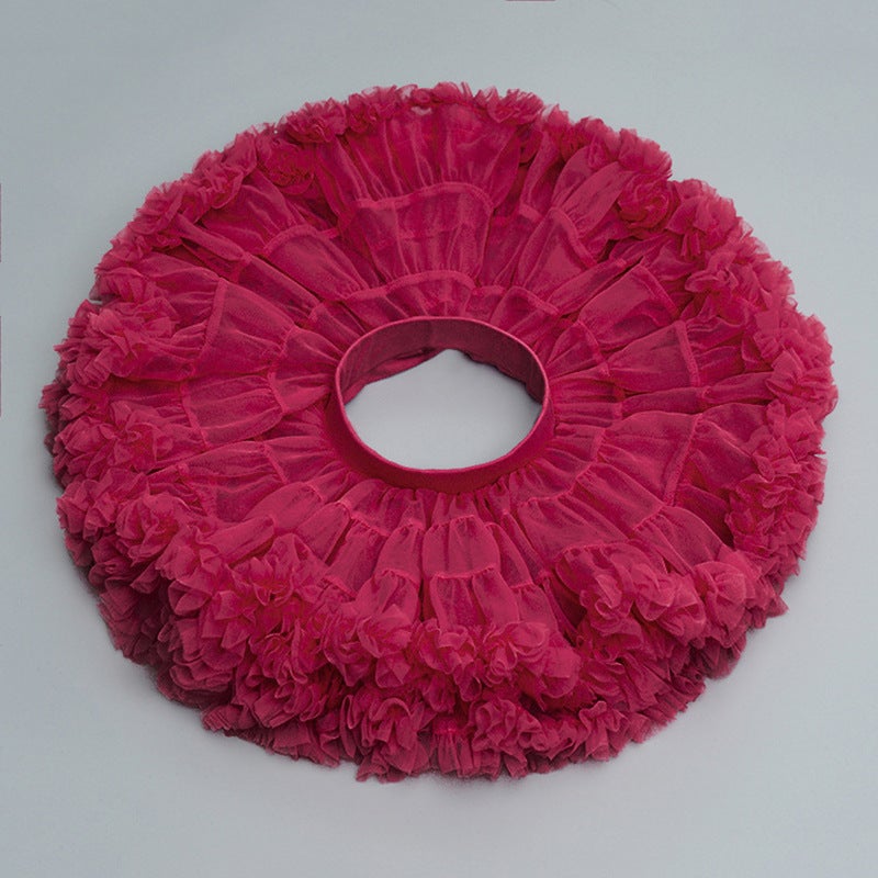 High-Quality Kids Tutu Tulle Skirt Burgundy 