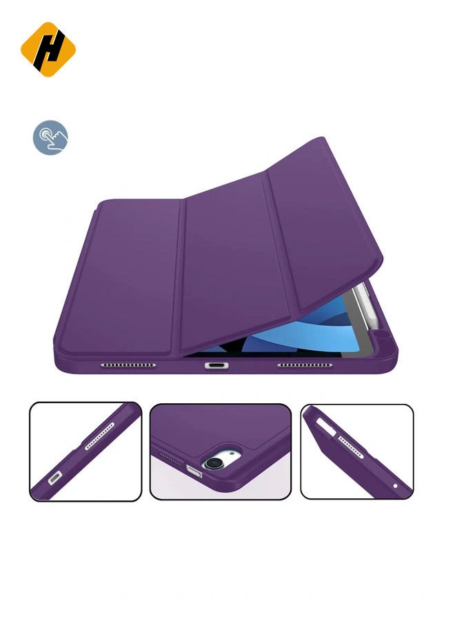 HuHa Smart Case for iPad Air - Fits 6th Gen 11-Inch (2024), 5th & 4th Gen 10.9-Inch (2022/2020) - Dark Purple, Touch ID Support, Auto Wake/Sleep  - Image 4