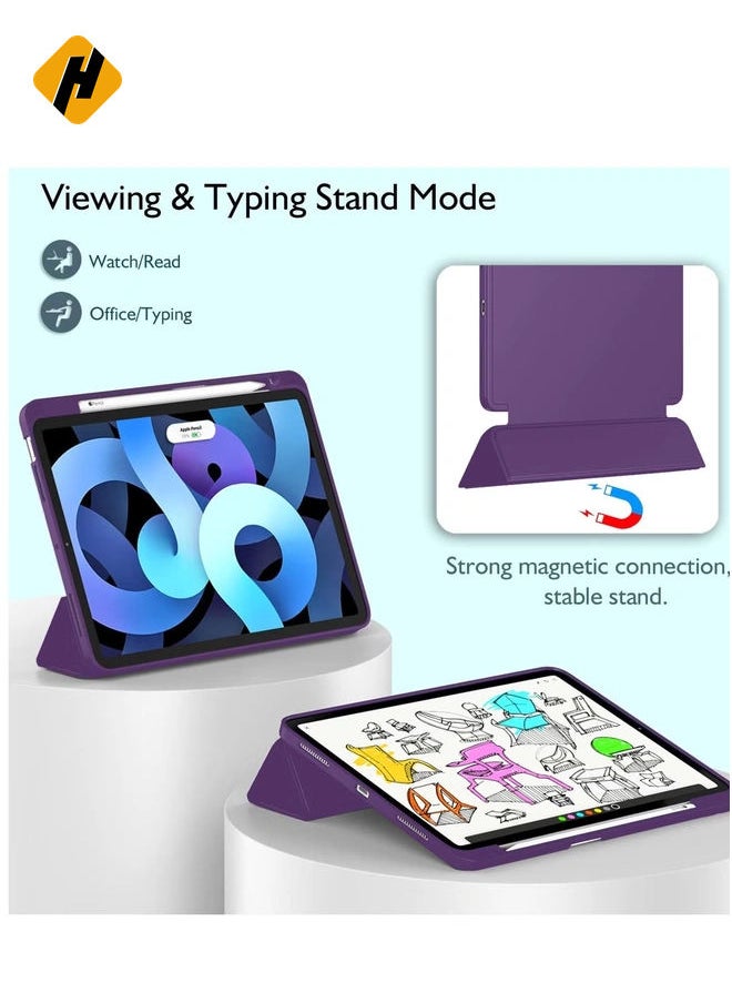 HuHa Smart Case for iPad Air - Fits 6th Gen 11-Inch (2024), 5th & 4th Gen 10.9-Inch (2022/2020) - Dark Purple, Touch ID Support, Auto Wake/Sleep  - Image 5