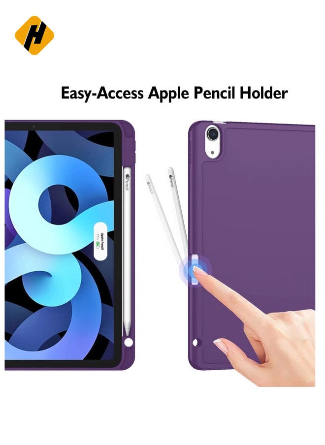 HuHa Smart Case for iPad Air - Fits 6th Gen 11-Inch (2024), 5th & 4th Gen 10.9-Inch (2022/2020) - Dark Purple, Touch ID Support, Auto Wake/Sleep  - Image 3