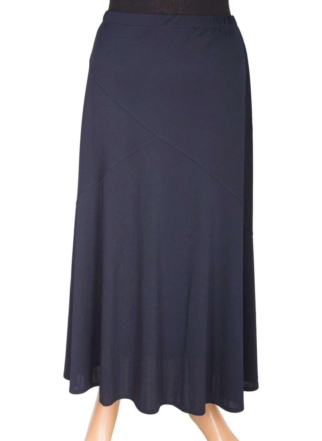 Hesna , Rana Cross Model Navy Blue Crepe Skirt