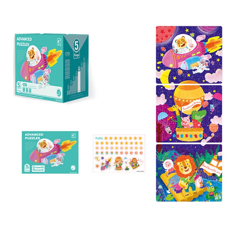 Advanced Puzzle STEM Education Logic Thinking Training Brain Development Large Piece Picture Puzzle for Toddlers Boys Girls, Level 5 - Image 1