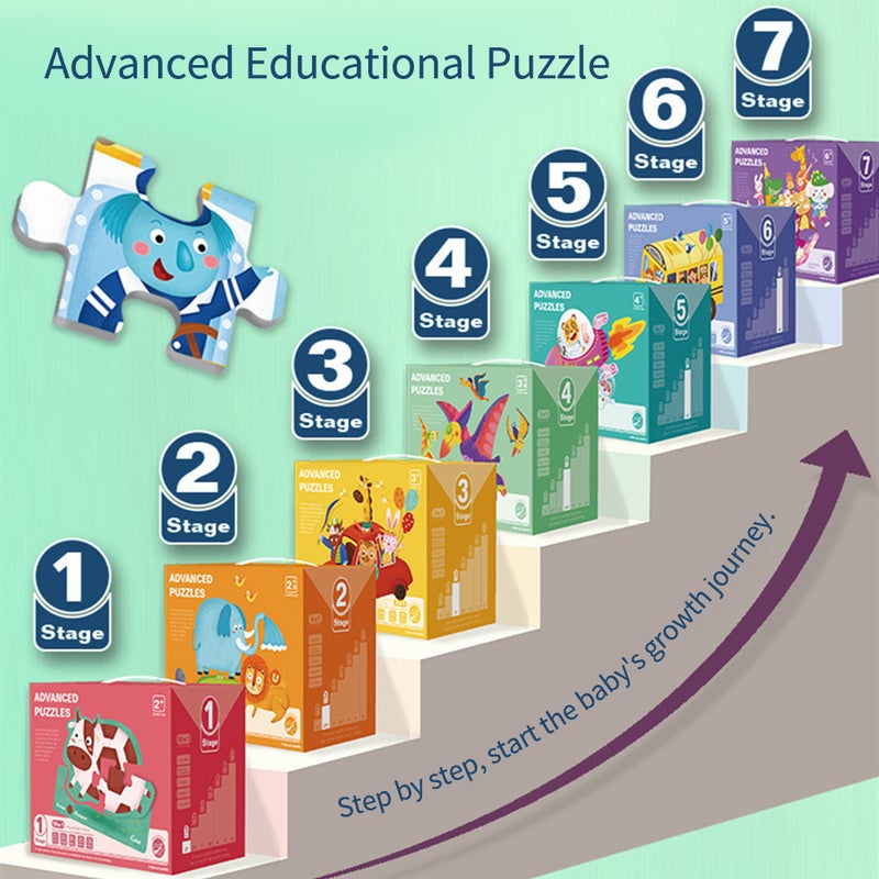 Advanced Puzzle STEM Education Logic Thinking Training Brain Development Large Piece Picture Puzzle for Toddlers Boys Girls, Level 5 - Image 2