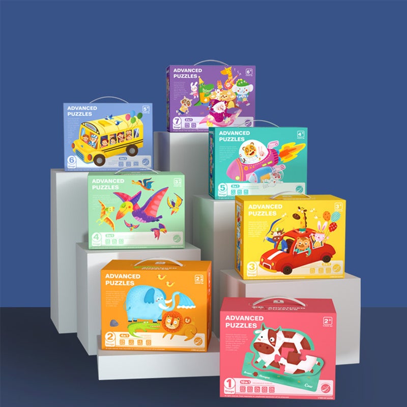 Advanced Puzzle STEM Education Logic Thinking Training Brain Development Large Piece Picture Puzzle for Toddlers Boys Girls, Level 5 - Image 3