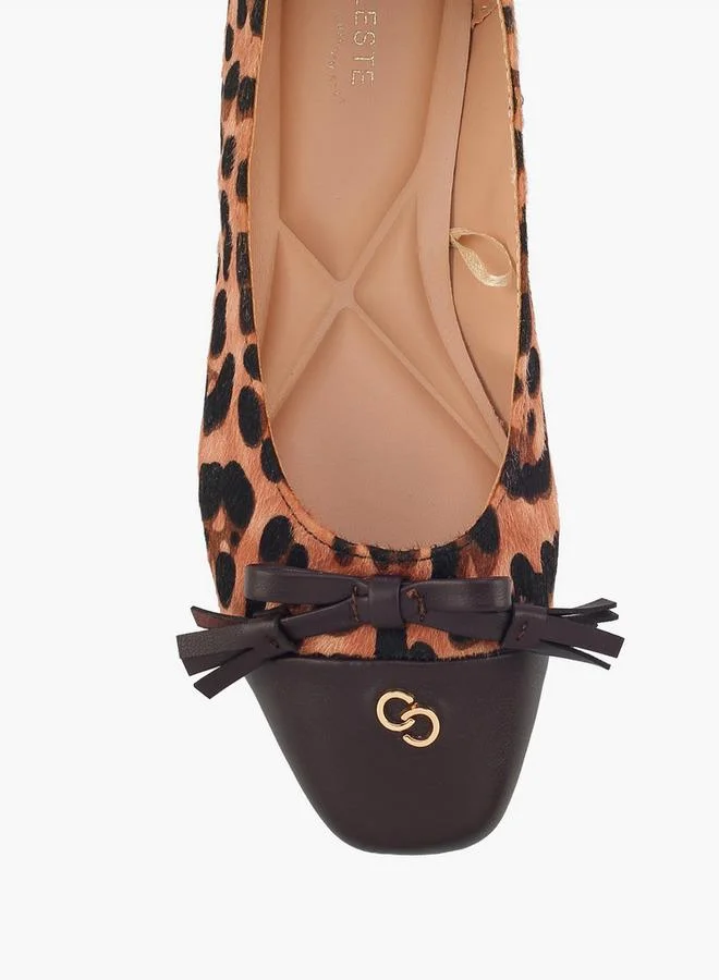 Celeste TAN Women Animal Print Ballerina Shoes for Women | Best Price UAE