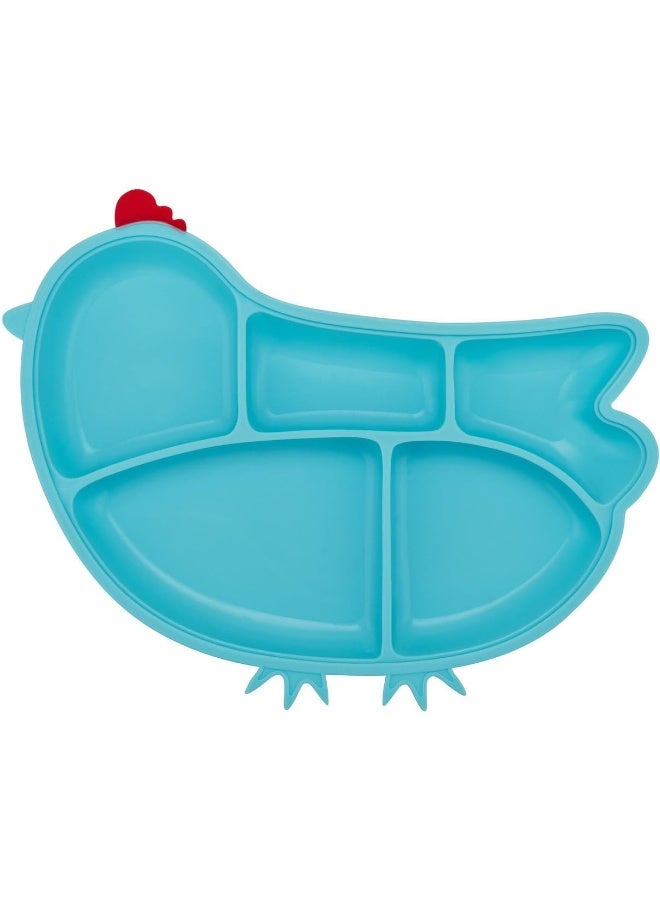 Innobaby Silicone Suction Divided Platter - Chicken Blue - Image 1