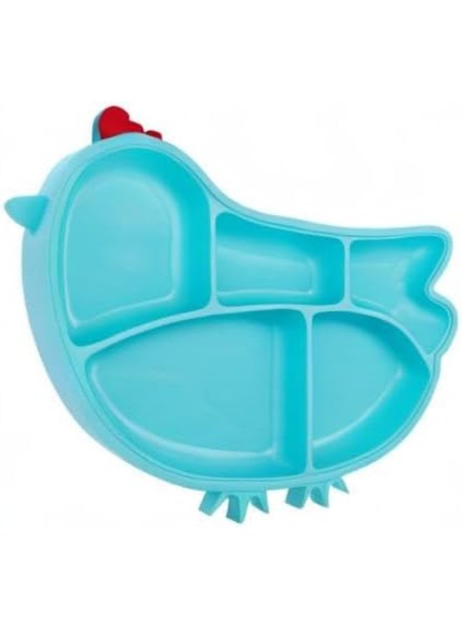Innobaby Silicone Suction Divided Platter - Chicken Blue - Image 4