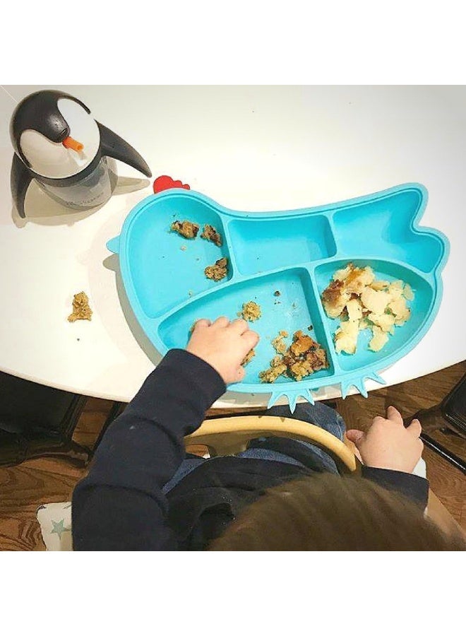 Innobaby Silicone Suction Divided Platter - Chicken Blue - Image 3