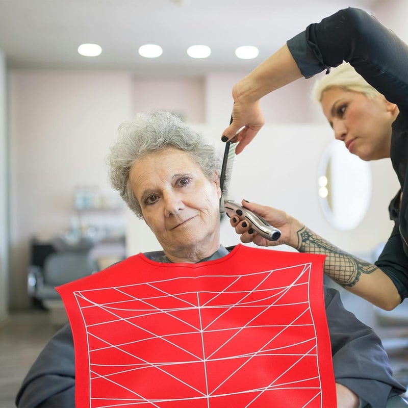 Waterproof Hairdressing Cape with Snap Closure, Red Anti-static Haircutting Apron for Salon and Barber Use, Lightweight Hair Styling Cover for Unisex Clients - Image 5