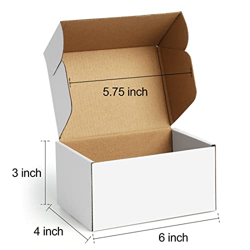 Poever Shipping Boxes 6x4x3 inches Small Mailing Boxes 25 Pack White Cardboard Corrugated Box Mailers - Image 2