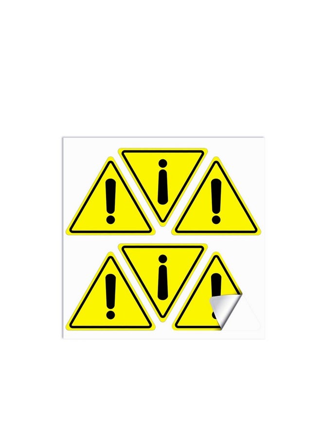 dealzEpic - - Yellow Triangle Exclamation Mark Sign Stickers | Self-Adhesive Peel And Stick Vinyl Label - 4Cm (1.57 Inches) - Image 1