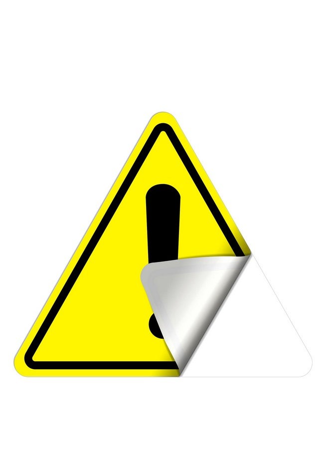 dealzEpic - - Yellow Triangle Exclamation Mark Sign Stickers | Self-Adhesive Peel And Stick Vinyl Label - 4Cm (1.57 Inches) - Image 1