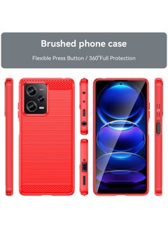 Generic Red Rice Note 12 Pro/Xiaomi Poco x5 Pro Case Cover with Shockproof Anti-Scratch Anti-Shock Protective Protector Back Cover Red  - Image 2