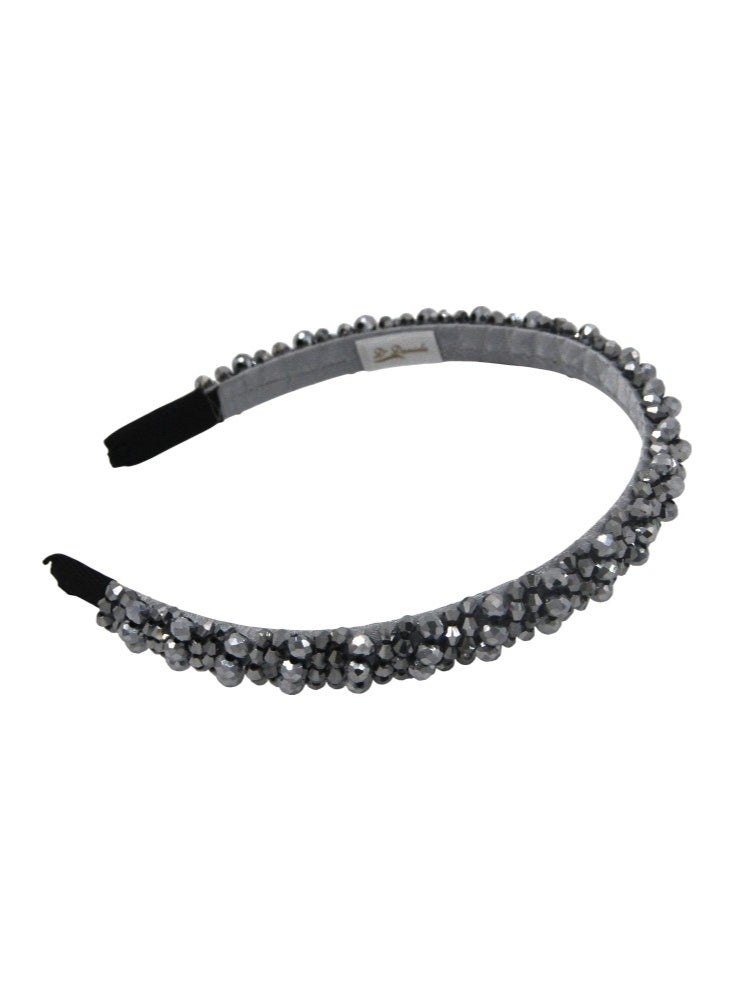 Bidani Rhinestone-studded Hairband - Gray - Image 2