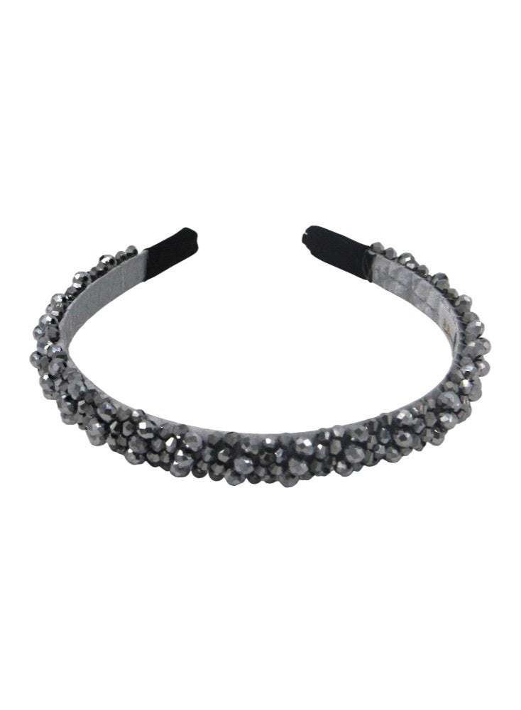 Bidani Rhinestone-studded Hairband - Gray - Image 3