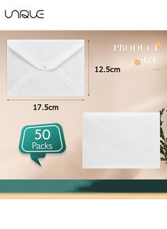 Unique 50 Pieces Envelopes, Translucent Paper Envelopes, 125mm x 175mm Envelopes, for Invitation Postcard Envelopes, White Vellum Greeting Card Envelopes for Wedding Birthday Party  - Image 2