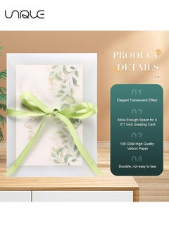 Unique 50 Pieces Envelopes, Translucent Paper Envelopes, 125mm x 175mm Envelopes, for Invitation Postcard Envelopes, White Vellum Greeting Card Envelopes for Wedding Birthday Party  - Image 3