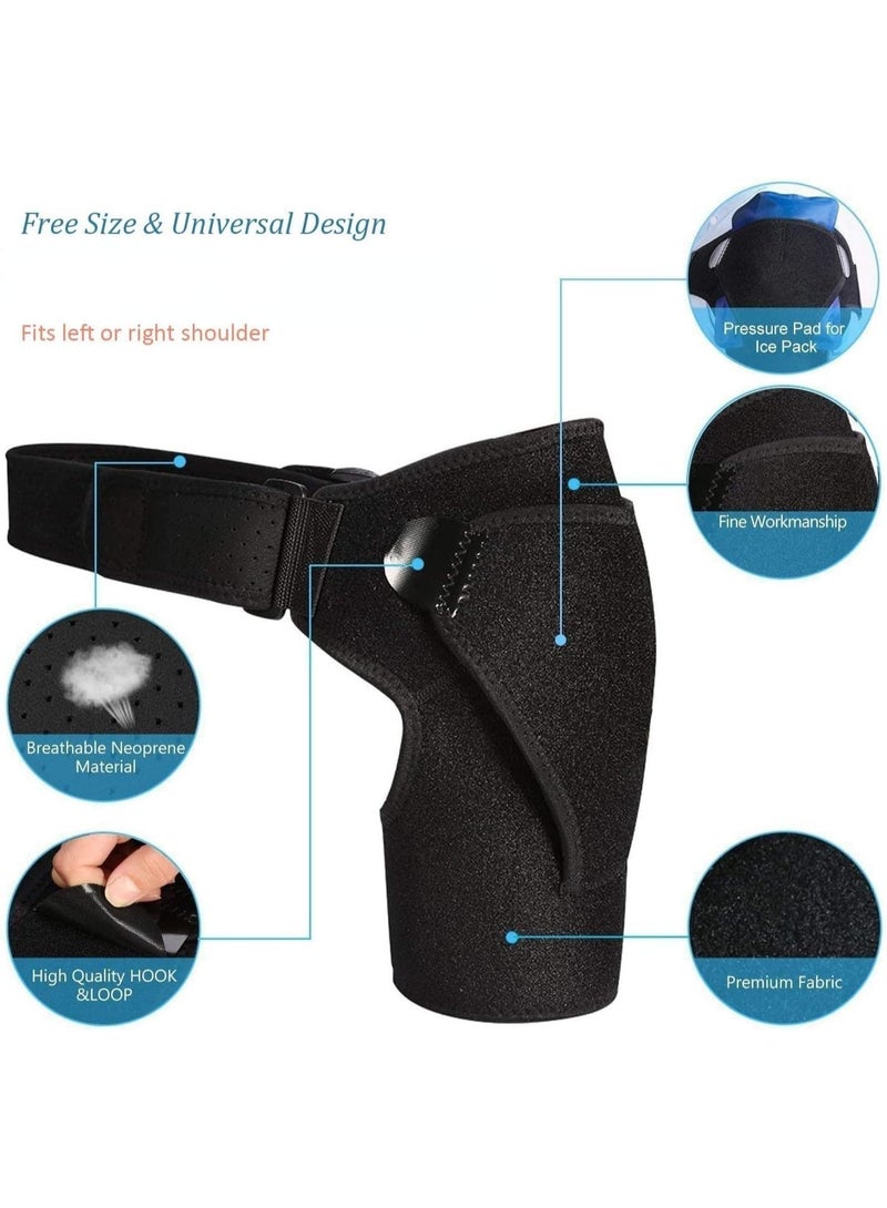 دعامة الكتف الاحترافية من النيوبرين - لدعم أوتار الكتف، حالات الخلع، والكتف المتجمد - مقاس موحد للكتف الأيمن والأيسر - مثالية للتعافي من الإصابات وتصحيح قوام الجسم - لون أسود - Image 2