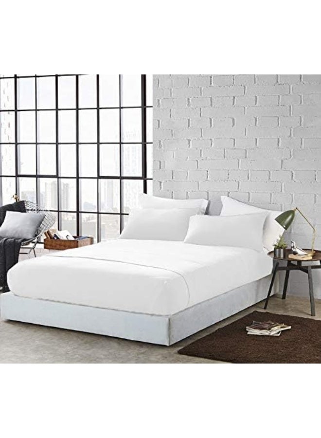 DAN RIVER DAN RIVER King Jersey Sheet Set|Luxury Heather 100% Cotton Bed Sheets|T-Shirt Sheets|All Season Bedding|Soft Comfortable Deep Pocket Jersey Cotton Bed Sheets (4Pc, King, White)  - Image 2