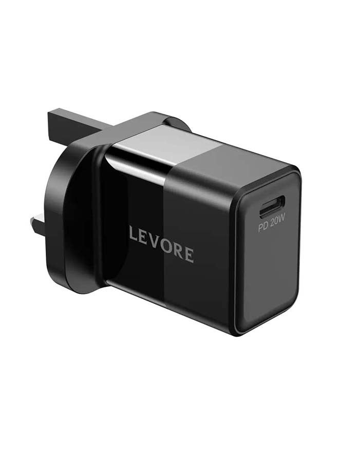 LEVORE Wall Charger 20W Fast Charging Adapter - Black - Image 5