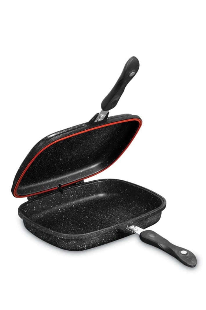 SONEX 36cm Two-Sided Double Grill Ceramic-Coated Pressure Pan Black - Image 1