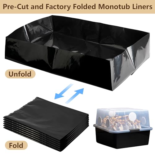 Adnee 15 Pcs Mushroom Monotub Liners-19" x 13" x 4" Monotub Liner Fit Up to 66 Quart Monotub-Monotub Plastic Liners for Mushroom Growing Supplies Liner Replacement - Image 4