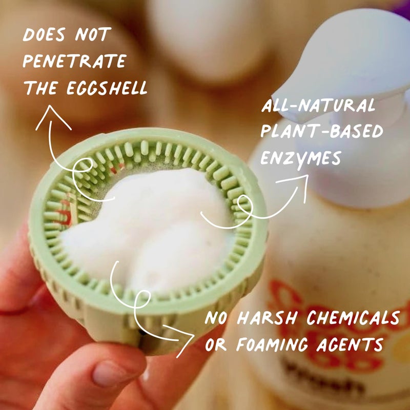 GoodEgg Organic Egg Cleaner for Farm Fresh Eggs, Food-Grade, Non-Toxic, Chicken Coop Accessories, Egg Washing Solution, USA-Made Foaming Pump, Refillable 12floz Bottle, As Seen On Shark Tank - Image 3